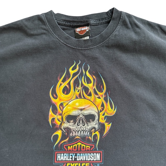 Vintage Y2K 2007 Harley Davidson Flaming Skull / Worn by Travis Scott - Picture 5 of 11